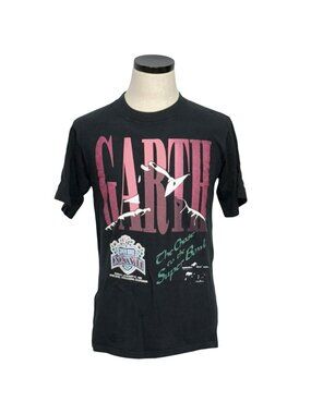 Garth Brooks Super Bowl XXVII 1993 Vintage T-Shirt Medium Black Single Stitch M